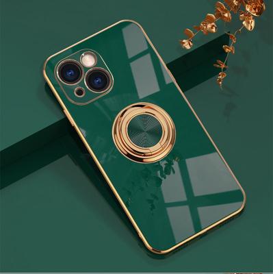 China Anti-fall Metal Finger Ring Magnetic Kickstand Cell Phone Back Cover Case for iphone 12 case for apple iphones for sale