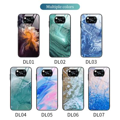 China Back Cover Comfortable Marble Tempered Glass Mobile Phone Soft Tpu Case For Xiaomi Poco X3 NFC for sale