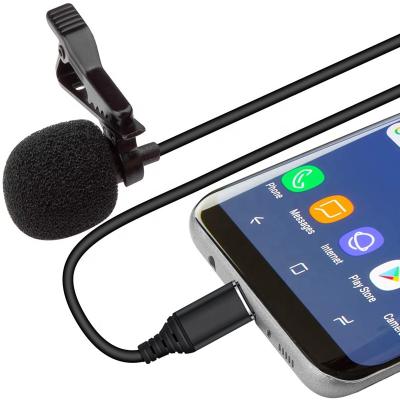 China Professional Lavalier Microphone Lavalier Lapel Microphone Omnidirectional Condenser MIC for iPhone Android Smartphone for Youtube Interview Video for sale