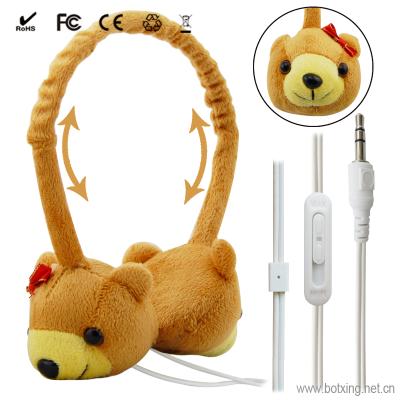 China Headband factory price volume control plush kids headphones lovely for sale