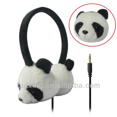 China In-Ear Plush Headsets Cute Panda Type Kids Use Mini Headphones for sale