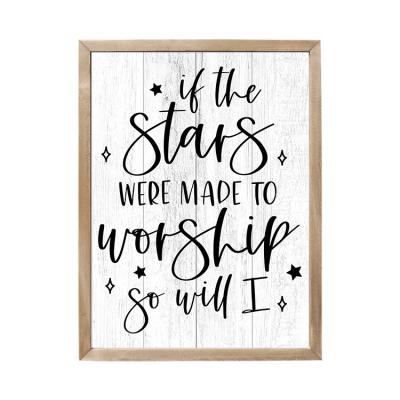 China Europe Rustic Wall Art Inspirational Signs Hand Painted Rustic Sign If Stars Were Made To Worship So I Framed Wood Sign for sale