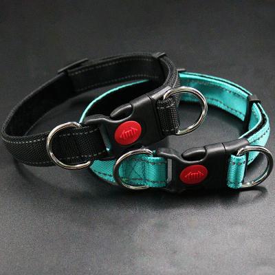 China Pure Color Soft Padded Polyester Dog Collar Eco - Friendly Durable Pet Collar for sale