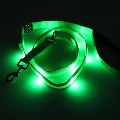 China Customizable DETACHED USB LED High Quality Nylon Rechargeable Light Strong Durable Dog Leash for sale