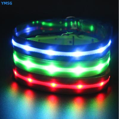 China Hot Fashion DETACHED Led Collars Pet Safety Accessories Instant USB Led Collar Durable Dog Rechargeable Collars Strap for sale