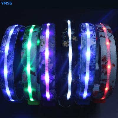 China OEM SPARE Design Supplier Factory Soft Horse Puppy Cat Blinking Overnight Figured LED USB Light Up Dog Collar for sale