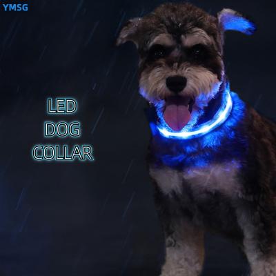 China New DETACHED Pet Led Cat Collar Polyester Flashing Light Led Dog Collar Waterproof Usb Rechargeable for sale