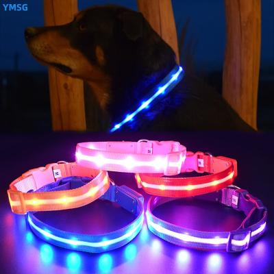 China Bling Lights Private Label Pet Neck Collar DETACHED Colorful Flashing Accessories Led USB Recargable Large Dog Collar For Dogs Custom for sale