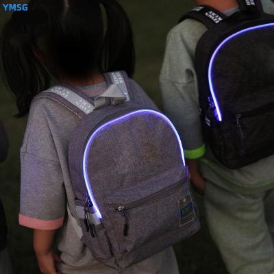 China Bag Backpack Sports Gear Gifts Customized Design Students Safety Kids School Bag With Led Light Strip Flashing During Night Or Bad Weather for sale