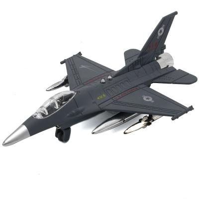 China Toy Business Gift 1:48 Alloy F-16 Model Airplane Diecast Aircraft Pull Back Model Die Cast Flat Plane for sale