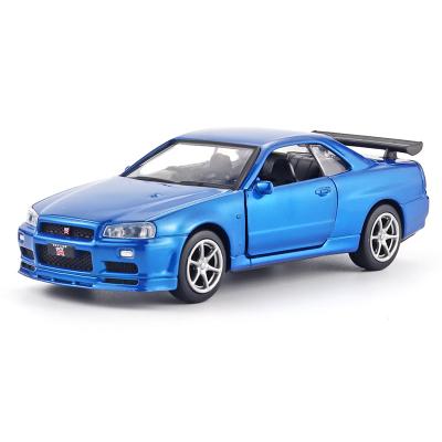 China Toy Nissan diecast gtr34 racing model Nissan gtr34 racing diecast toys metal car models for boy kids gift for kids pull back car toys for sale