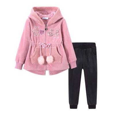 China Sweet Cute Girl 2 Piece Set Coat and Pant Causal Style for Kids Children 4-12Y for sale