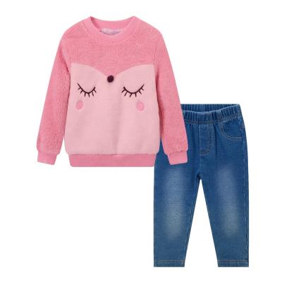 China Casual Autumn Winter Outfits Kids Babys Girls Clothes 2pcs Set Cotton Toddler Costume For Girls Dress Sets for sale