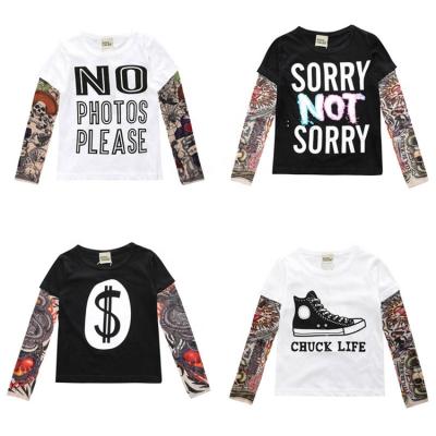 China Autumn Boys Clothing Novelty Tattoo Spring Cotton Kids Girls QUICK DRY Tops Long Sleeve T-shirt KIDS For Kids Clothes for sale