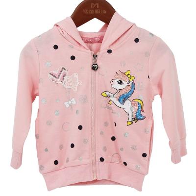 China Autumn Winter Cute Pony Pattern Breathable Lace Up Girls Clothing Sport Clothes Hoodie Girls Jackets for sale