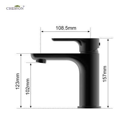 China Cheston Watermark CUPC Contemporary Hot Selling Hand Wash Deck Mounted Brass Black Basin Faucets for sale