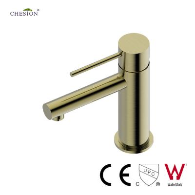 China CE Watermark CUPC Factory Direct Sale Contemporary Single Handle Basin Brushed Gold Faucet Grifo Basin Faucet for sale