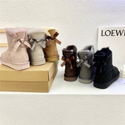 China Wholesale Customized Round Logo Style Basic Ankle For Australia Sheepskin Double Faced Snow Boots for sale