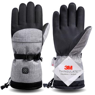 China Winter Five Finger Touch Screen Heating Gloves Men's Outdoor Electric Riding Ski Gloves Men's Motorcycle Gloves Mittens for sale