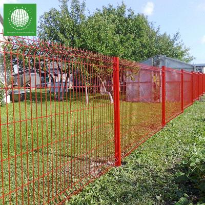 China Easily Assembled Good Quality Cheap PVC Welded Wire Mesh And Galvanized Garden Fence , 3 D Curved Welded Wire Mesh Fence for sale