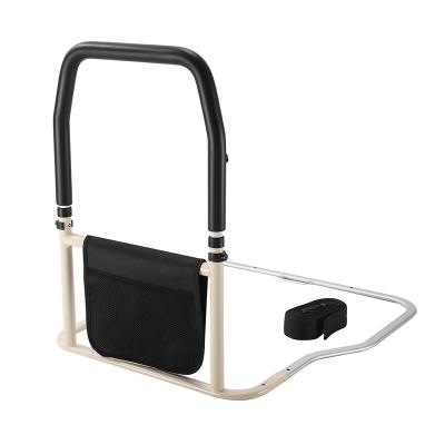 China Hot Selling Portable Safety Bed Aid Elderly Steel Grab Bar With Storage Pocket for sale