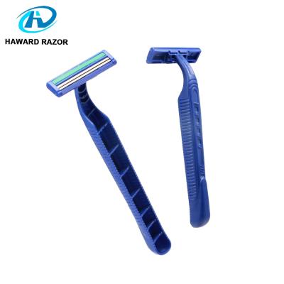 China Twin Blade D211L Razor Blade Plastic Disposable Straight Shaving Razor for sale