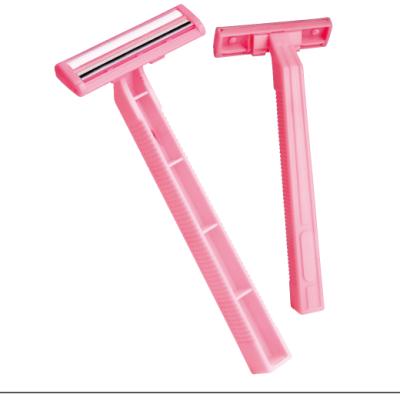 China Stainless Steel Twin Blade Time Shaver Handle Disposable Plastic No Electronic Disposable Razor One for sale