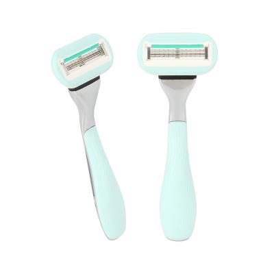 China Five Blade Women Grooming Razor Bikini Trimmer Five Blades Metal Handle Body Shaver With Blade Refills for sale