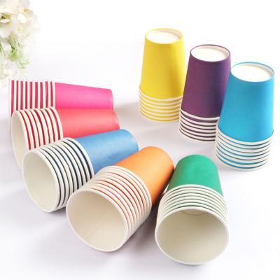 China 8.5 oz 250ml Color Paper Cups DIY Disposable Cheap Disposable Custom Printed Party Paper Cups for sale