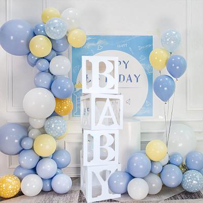 China Holiday Decorations Hollow Out BABY Balloon Box Baby Birthday Party Proposal Stage Layout Decoration Transparent Baby Shower Boxes For Party for sale