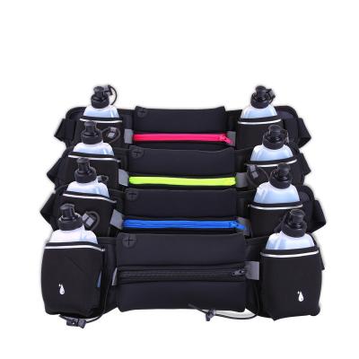 China Water Resistant Running Hydration Belt Waist Pack With Water Bottles for sale