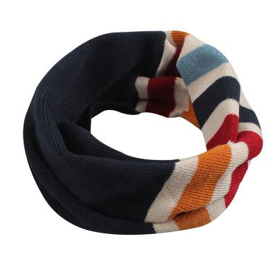 China Wholesale Girls Ski Scarf Warm 100% Thick Acrylic Winter Neck Warmers Soft Smooth Boys Boys For Kids Children Knitted Stripe Scarf Unisex for sale