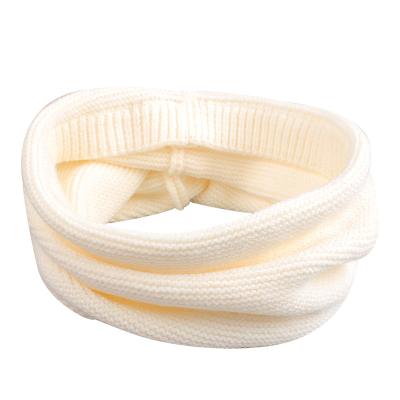 China Soft Cozy Solid Color Knitted Kids Around 100% Soft Warm Winter Neck Warmer Boys Girls Scarfs Unisex Cotton Scarf for sale