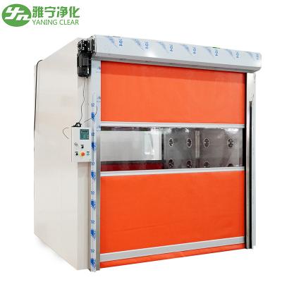 China Ce Auto Door Cleanroom Air Shower 2,6kw 380v PVC Porta de Obturador Relógio Rápido à venda