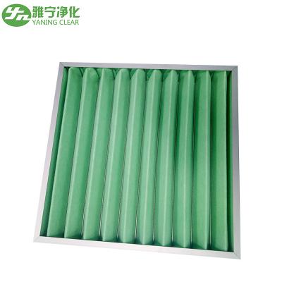 China La fibra sintética G4 material plisó el marco de aluminio del filtro 595x595x46m m del panel en venta