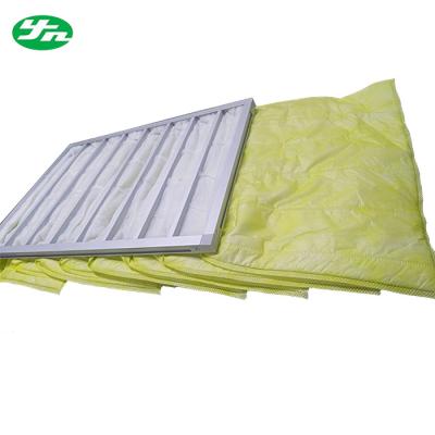 China Filtro de aire medio del bolsillo, limpieza lavable del conducto de la HVAC del filtro de airbag F8 en venta