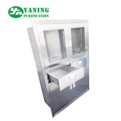 China Embedded Anesthesia Stainless Steel Medical Cabinet For Hospital Operateing Room for sale