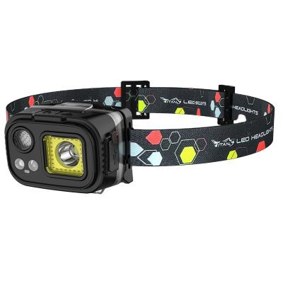 China Super Bright USB Rechargeable Camping Outdoor Sensor LED Headlight Waterproof Light Waterproof Headlamp for sale