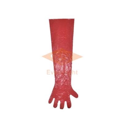 China Water proof Colorful Disposable PE long arm veterinary glove long sleeve for sale