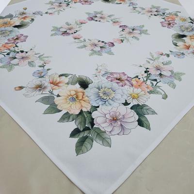 China Spring Floral Table Cover Waterproof for Easter Dining Kitchen Room Picnic Camping Party Holiday Decor for sale