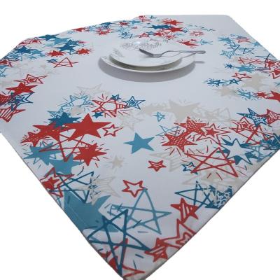 China Washable woven waterproof tablecloth with new year stars for sale