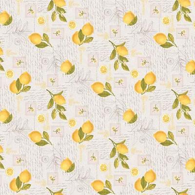 China Oilproof lemon design traditional yellow tablecloth with customize size and oval shape workable with small quantity made by BSCI factory for sale