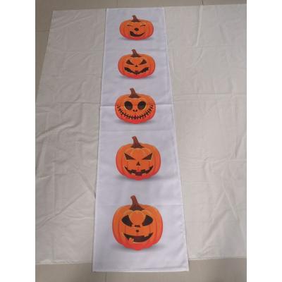 China Digital Printing Or Heat Transfer Printing Pumpkin Design Printing Table Runner With Low MOQ for sale