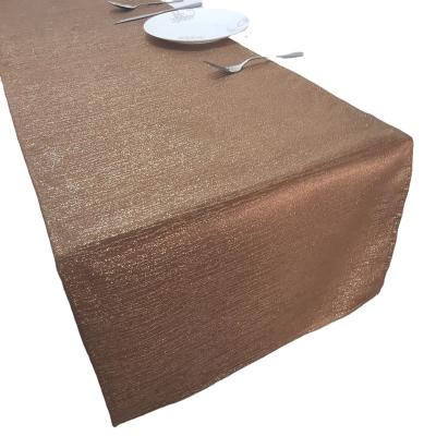 China Oilproof Champagne Wedding Table Decor Runner with Glitter for sale