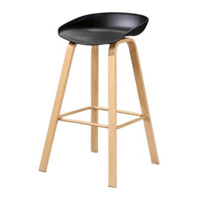 China Modern Nordic Rustic Modern Kitchen Counter Stool High Bar Chair Fabric PU Leather Fabric Bar Chair Modern Wooden Bar Chair for sale