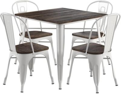 China 1 set Tolix style modern industrial modern dining table and metal table chair set for sale