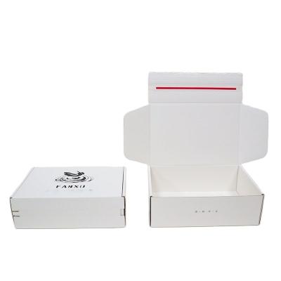 China Rectangle White Corrugated Mailer Boxes Zipper Cardboard Box For Gift Packaging for sale