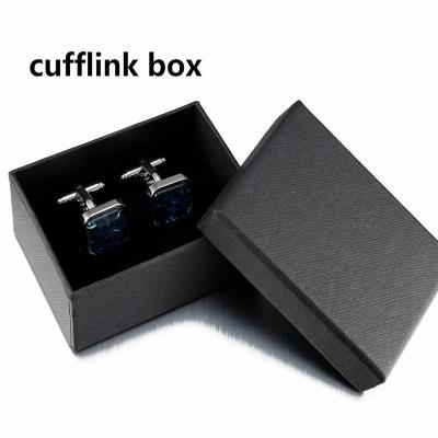 China Small Black Gift Packaging Box Rigid Ring Tag Cufflink Gift Box for sale