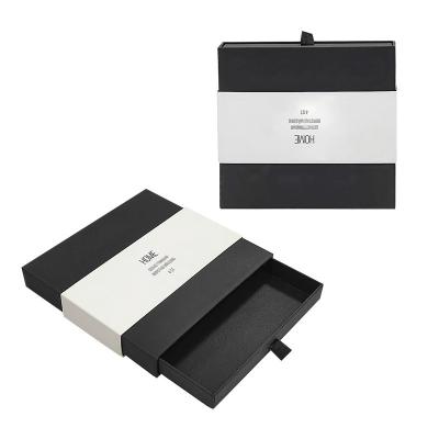 China Jewelry Paper Drawer Packaging Box Black Slide Out Box Packaging Boxes Custom Logo for sale