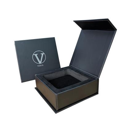 China Others Custom Design Matte Black Rigid Paper Cardboard Gift Packaging Magnetic Box with Foam Insert for sale